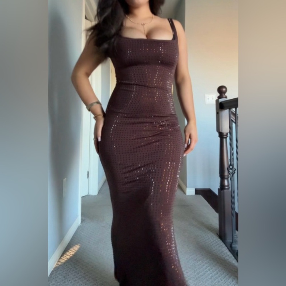 Maxi Brown Sequin Dress